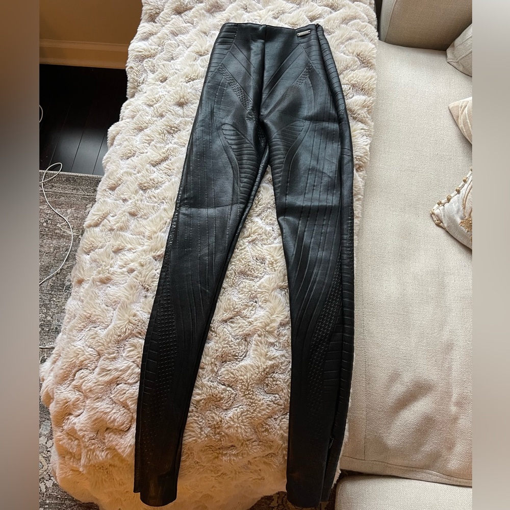 Maniere De Voire Black Leather pants